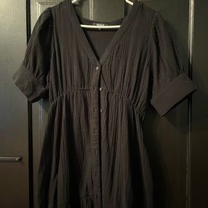 Madewell black midi dress